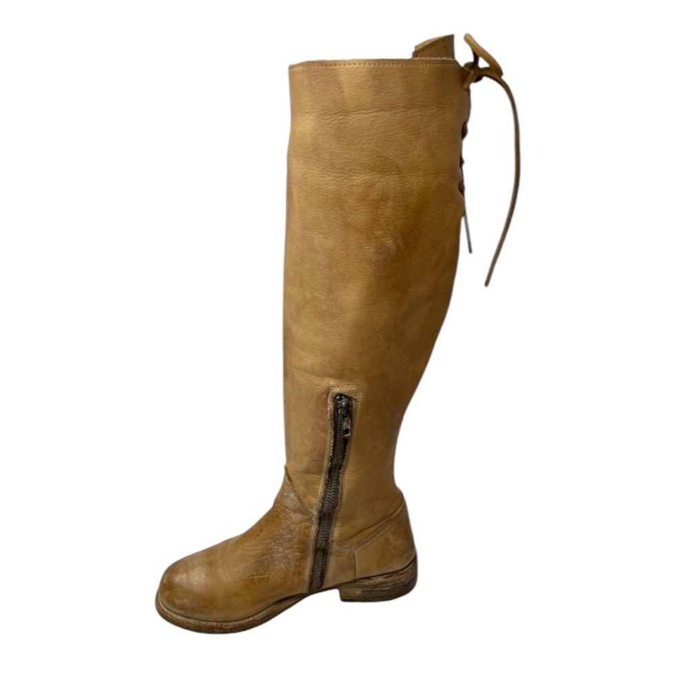 BED STU Manchester Distressed Leather Tall Riding Boots Tan Size 7.5 - STUNNING! - Picture 5 of 9